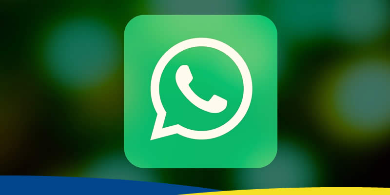 Imagem com logotipo do Whatsapp em destaque